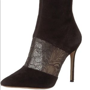 NIB WOMEN'S CERI BLACK SUEDE & LACE TALL BOOTS